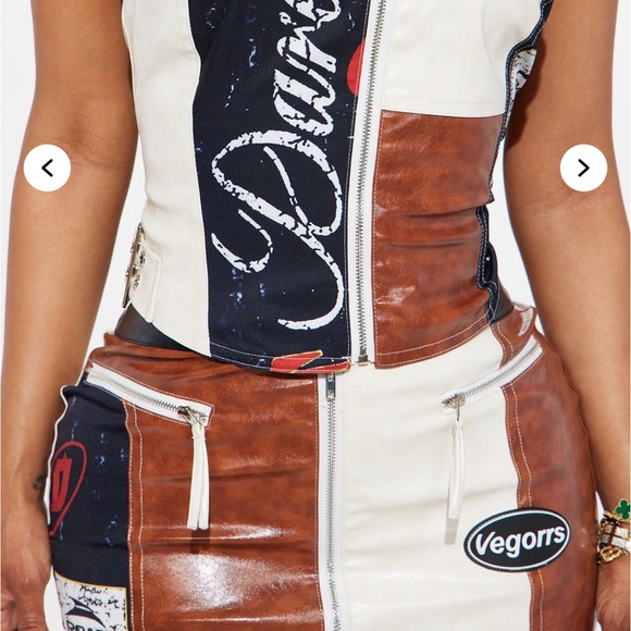 NWT Fashion Nova Over The Top Faux Leather Skirt Set - Picture 5 of 7